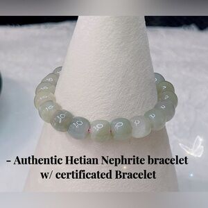 - Authentic Hetian Nephrite bracelet w/ certificated Bracelet